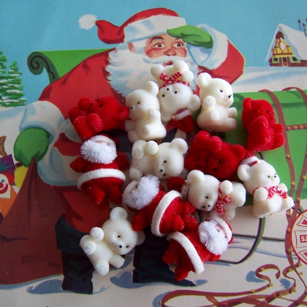 christmas / flocked bears and santas