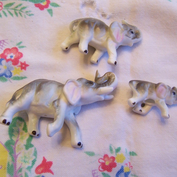 elephants / bone china elephant figurines