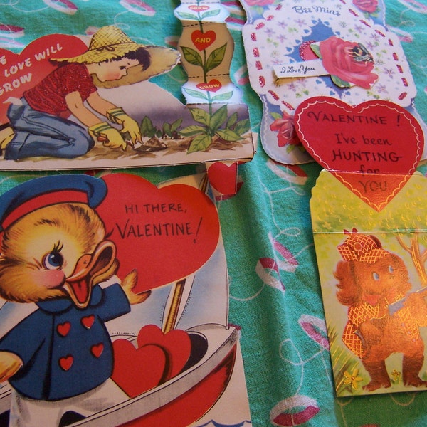 valentines / four very cute vintage valentines