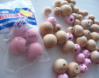 doll parts / wooden doll heads and beads
