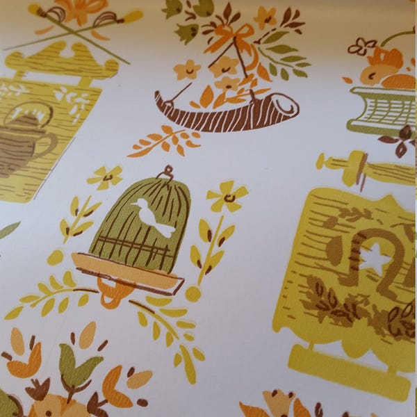 vintage self adhesive kitchy  kitchen contact paper