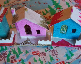 putz paper village ornaments