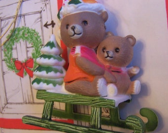 ornament / bears on a sled ornament