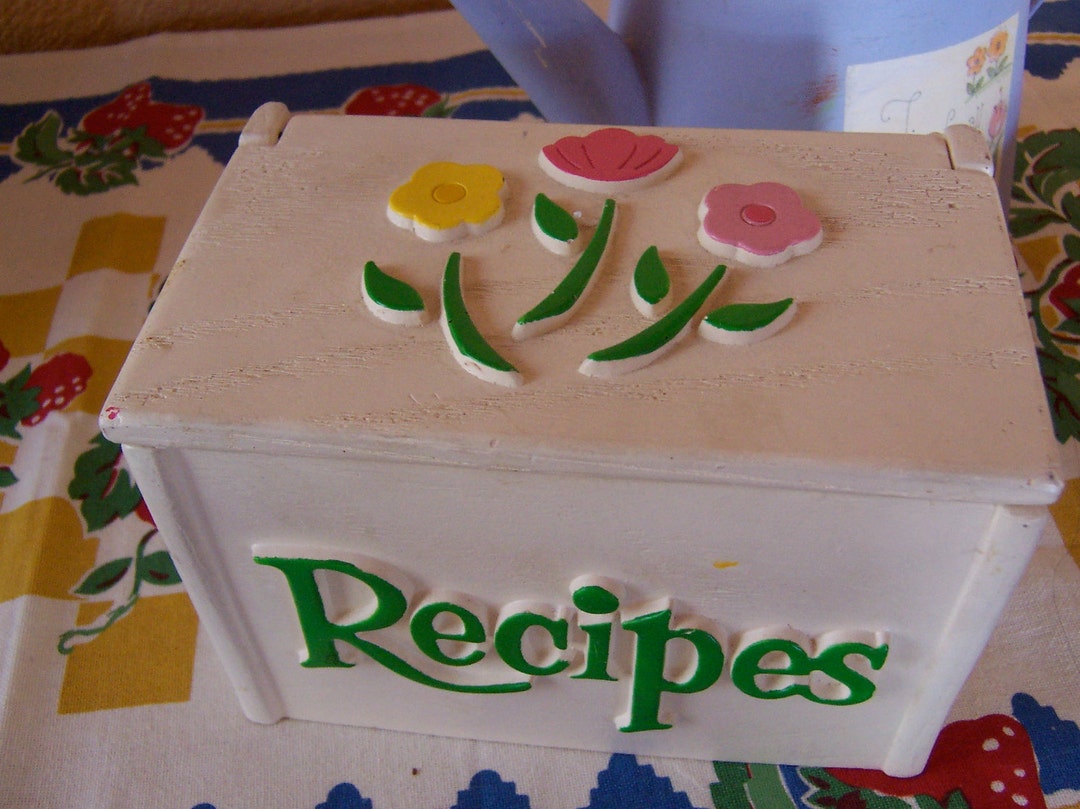Recipe Box / Plastic Recipe File Box Etsy