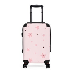 Pink Floral Suitcase - Travel Luggage, Carry-On Bag, Weekend Getaway, Travel Gift, Vacation Accessory
