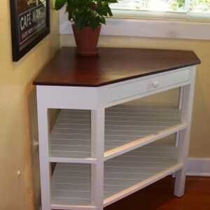 Handcrafted Corner Table Solid Wood