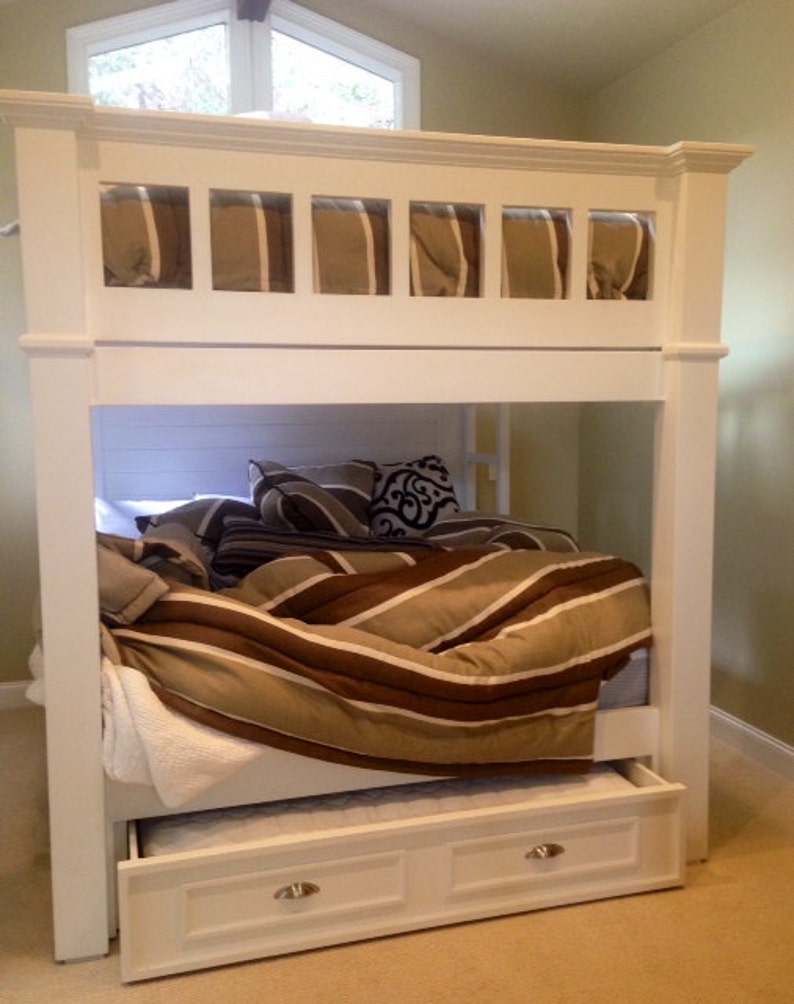 CA King Bunk Bed With Queen Trundle Etsy