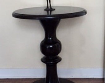 Handcrafted Solid Wood Pedestal Side Table