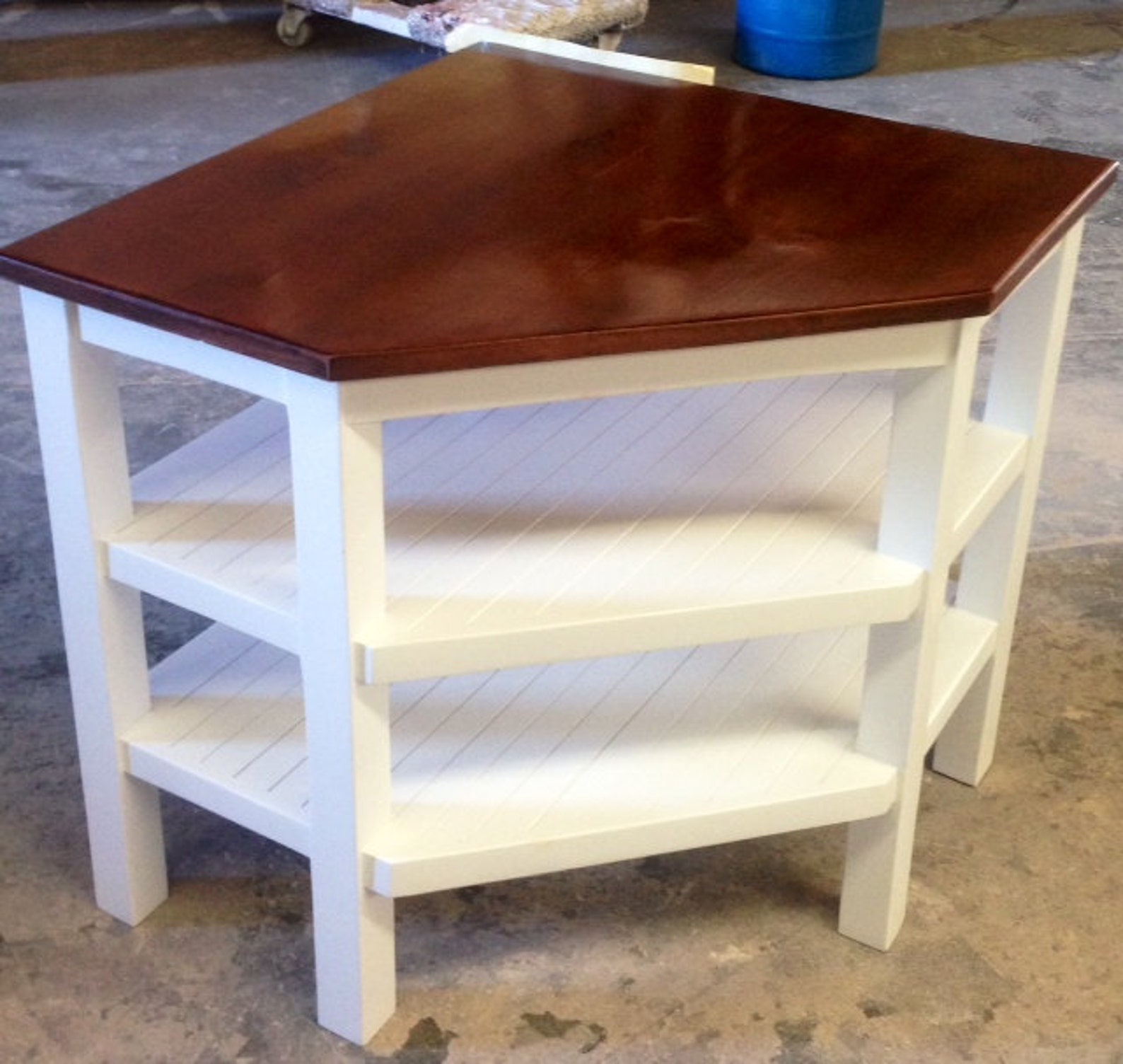 Handcrafted Corner Table Solid Wood Etsy