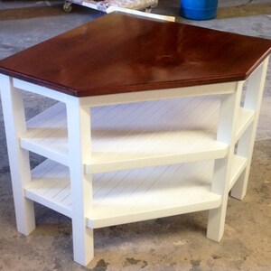 Handcrafted Corner Table Solid Wood image 2