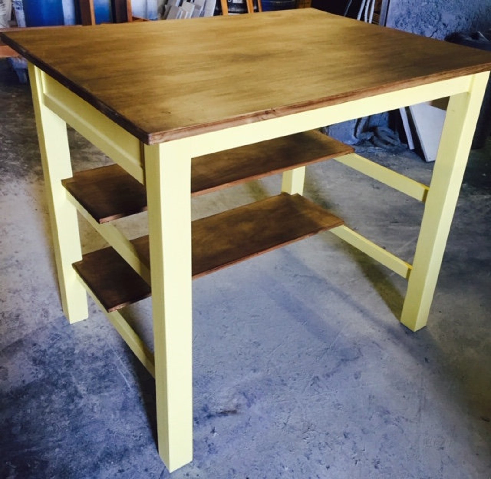 Handcrafted Kitchen Island Solid Wood Etsy