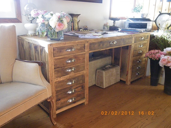 Aged/salvaged Wood Desk - Etsy