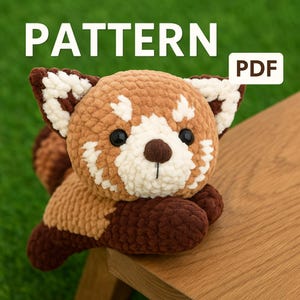 Red Panda Crochet Pattern PDF | Amigurumi Plush Animal Tutorial | Cute Woodland Animal Toy Pattern | DIY Stuffed Red Panda Gift Idea