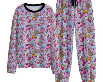 Kirby Pajama Set | Cozy Anime Loungewear | Unisex Warm Pajamas