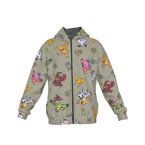 DIGI Fleece Zip-Up Hoodie! Dina favorit Digi Monsters, perfekt som present, julklapp, födelsedag!