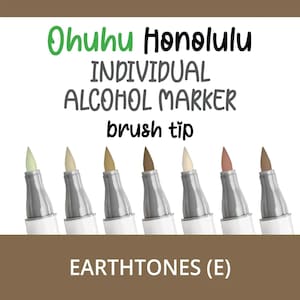 Ohuhu Honolulu Earthtones E Alcohol Marker with Brush Tip Single Replacement Color for Coloring and Illustrations