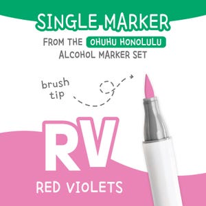 Ohuhu Honolulu Red Violets RV Alcohol Marker with Brush Tip Single Replacement Color for Coloring and Illustrations