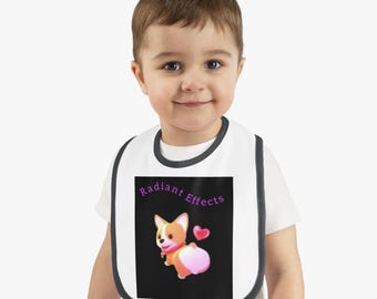 Radiant Effects Gifter Süßes Kontrastmuster Baby Lätzchen, entzückendes Corgis Lätzchen, Geschenk für neue Eltern, Babypartygeschenk, lustige Baby-Ess Rüsten