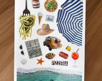 Italian Summer Sticker Sheet | Scrapbook, Planner Stickers
