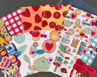 Farmers Market Junk Journal Starter Kit, Scrapbook Supplies