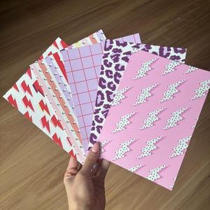 Fun Retro Bastelpapiere, 5 Bögen gemusterte Bastelpapiere, Journal- und Scrapbook-Papier, Junk-Journalpapier, Kartenherstellung, Ephemera
