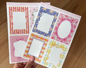 Frame Sticker Sheet Set: Junk Journal Scrapbook Stickers