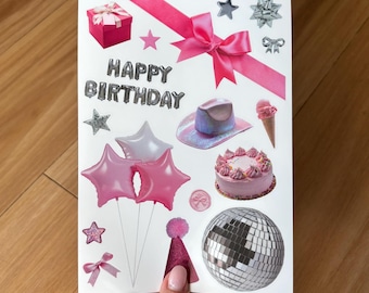 Birthday Girl Sticker Sheet | Junk Journal Scrapbook Stickers