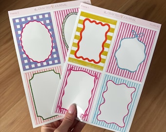 Frame Sticker Sheet Set: Junk Journal Scrapbook Stickers