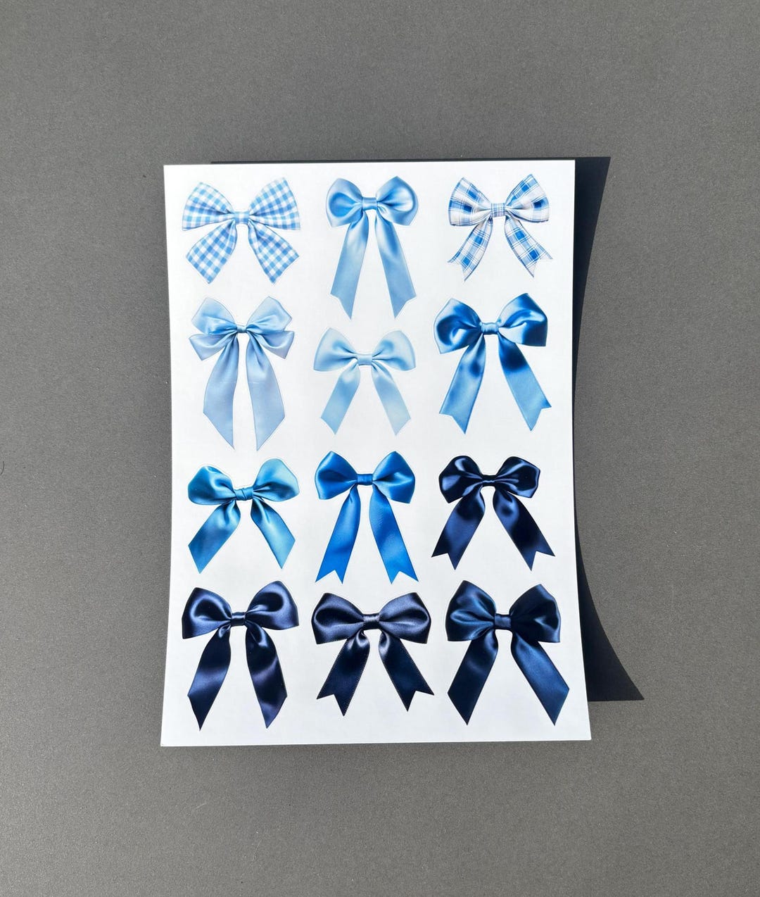 Blue Bow Sticker Sheet | Junk Journal Scrapbook Stickers - Etsy