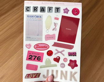 Craft Trinket Sticker Sheet | Junk Journal, Scrapbook Stickers