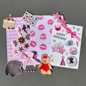 Birthday Junk Journal Starter Pack, Aesthetic Junk Journal Supplies, Scrapbook Starter Kit, Random Junk Journal Ephemera