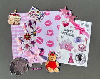 Geburtstag Junk Journal Starter Pack, Scrapbook Ephemera Kit
