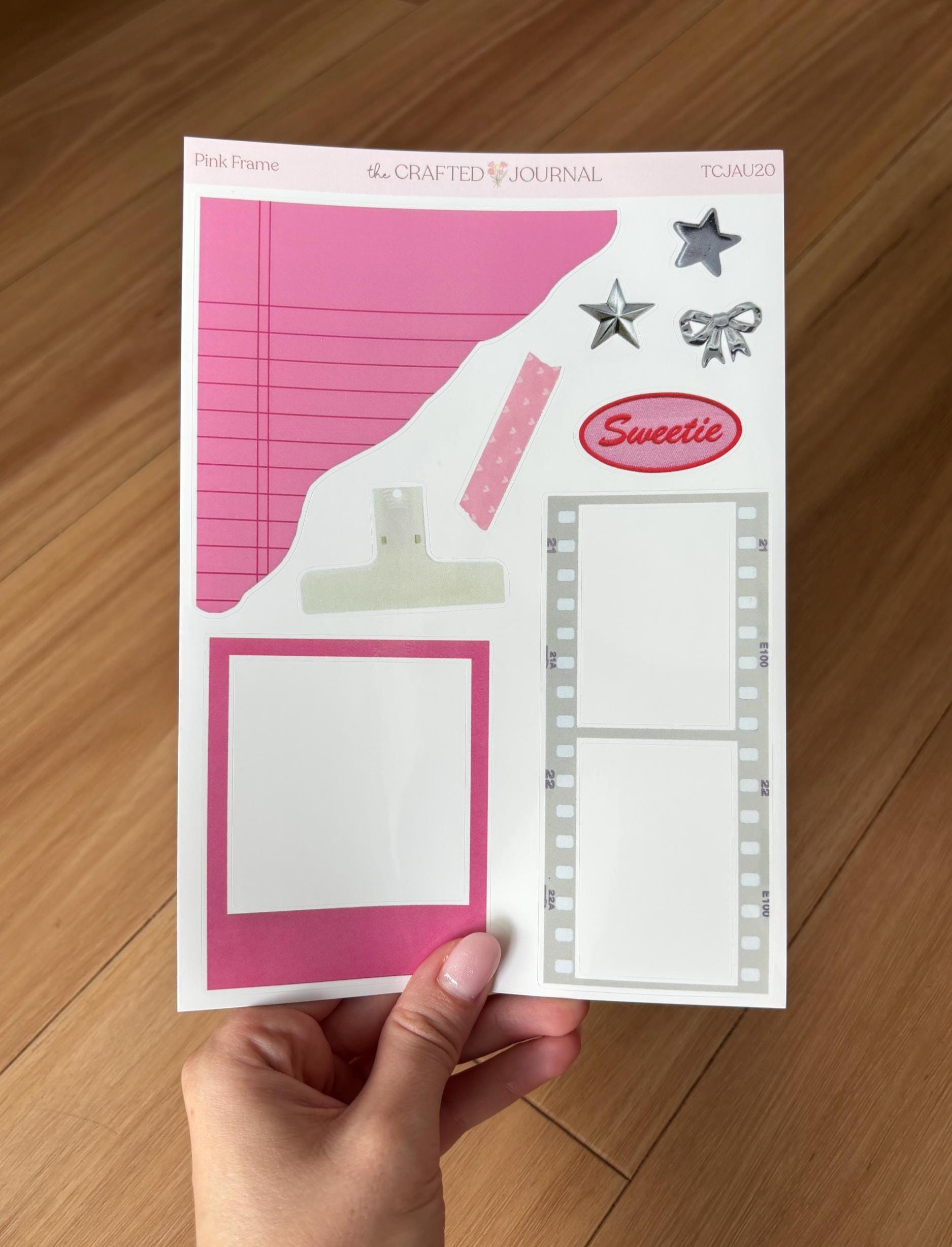 Pink Frame Trinket Stickers | Scrapbook Journaling - Etsy