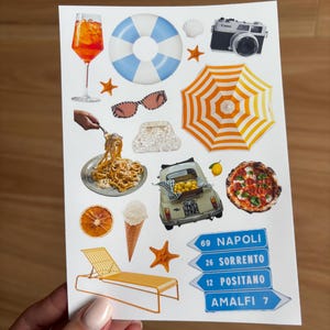 Adesivos de Verão da Europa | Adesivos de Diário Estético | Adesivos de Diário do Pinterest | Adesivos Fofos para Scrapbook | Adesivos de Verão