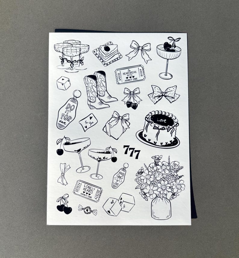 Lover Girl Trinket Sticker Sheet | Aesthetic Junk Journal Sticker Sheet ...