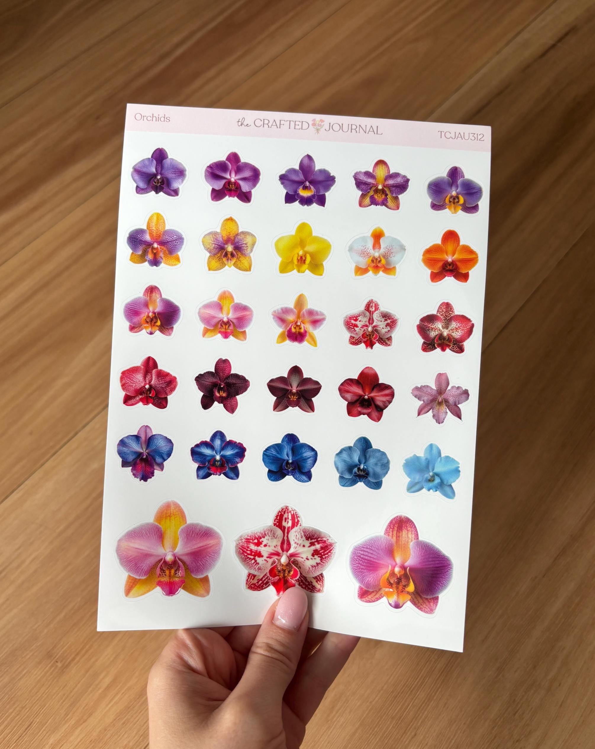 Orchid Sticker Orchids Sticker Sheet | Junk Journal, Scrapbook Stickers - Etsy