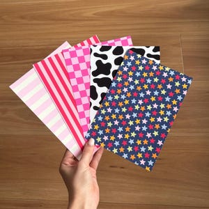 Custom Journal Papers, 5 Sheets of Patterned Craft Papers, Craft and Scrapbook Paper, Junk Journal Paper, Cardmaking, Ephemera