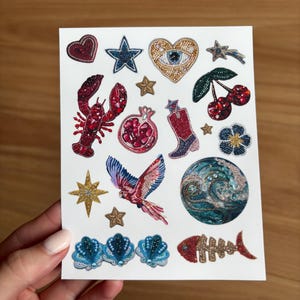 Perlen Trinket Sticker Blatt | ästhetik Junk Journal Stickerbogen | Sticker Tagebuch | Niedliche Scrapbook Sticker