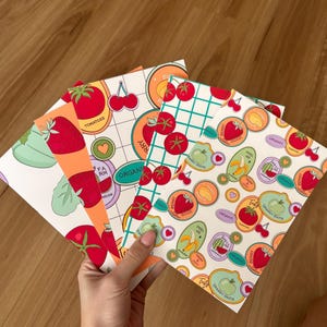 Farmers Market Sticky Back Journal Papier, Obst Sticker Journal Papier, Buntes Scrapbook Papier, Junk Journal Papier, Junk Journal Aufkleber