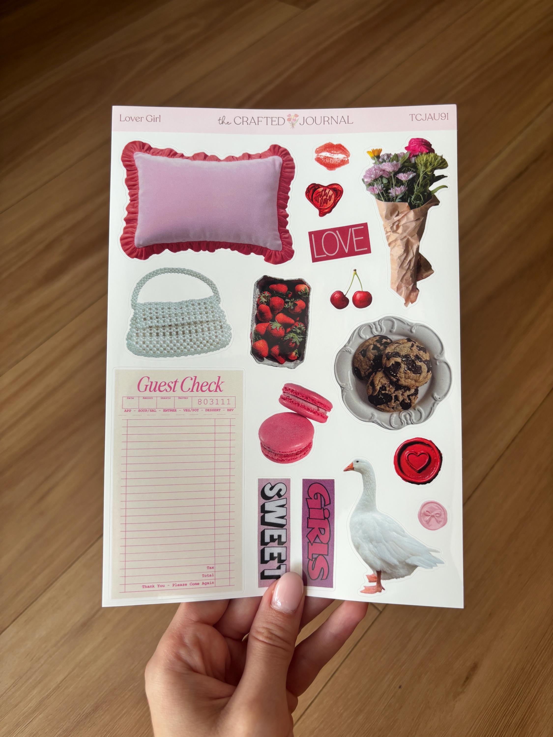 Pink Girly Sticker Sheet | Junk Journal, Scrapbook Stickers - Etsy