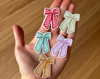 Mini Gingham Bow Stickers | Planner, Scrapbook, Journaling