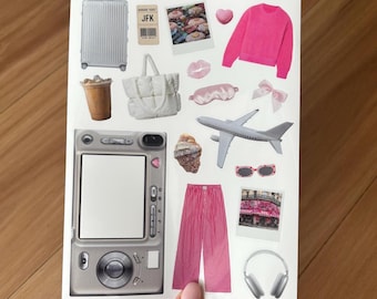 Travel Trinket Sticker Sheet | Junk Journal, Scrapbook Stickers