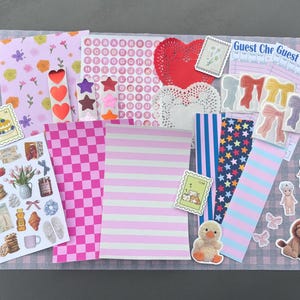 Starterspakket voor junkjournal, benodigdheden voor esthetische junkjournalen, startpakket voor plakboek, willekeurige ephemera junkjournal, schattige stickers voor tijdschriften