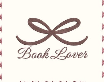 Book lover Coquette embroidery design, Reading Machine embroidery files, 4x4 hoop design, DST PES file for embroidery machine