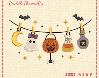 Halloween Ornament Embroidery Design, Spooky Halloween Machine Embroidery File, DST PES file for embroidery machine