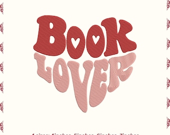 Book lover embroidery design, Reading Machine embroidery files, 4x4 hoop design, DST PES file for embroidery machine