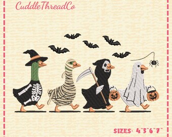 Halloween Goose Embroidery Design, Spooky Goose Machine Embroidery File, Cute Goose Costume Design, DST PES file for embroidery machine