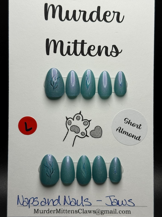 Naps and Nails - Jaws; press-on nails