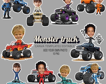 Monster  Truck Custom Photo Face/ Add your own face/ DIY Craft