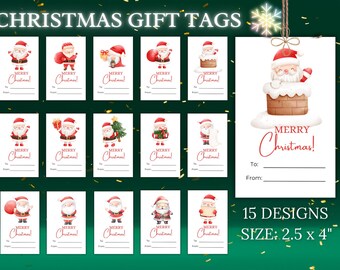 Merry Christmas Gift Tag Template Bundle